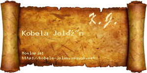 Kobela Jolán névjegykártya