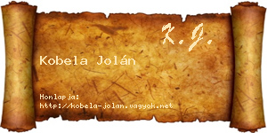 Kobela Jolán névjegykártya